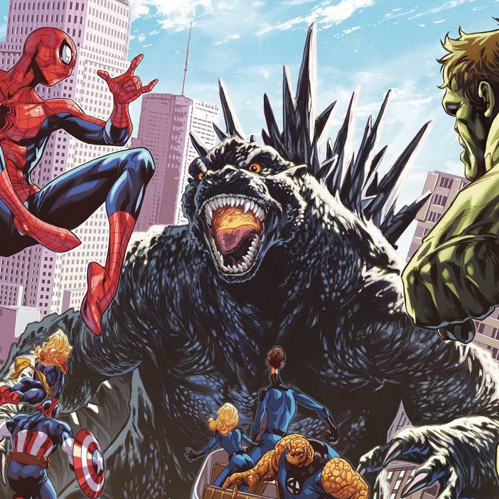 "Godzilla Destroys The Marvel Universe" #1 Mark Brooks Cover